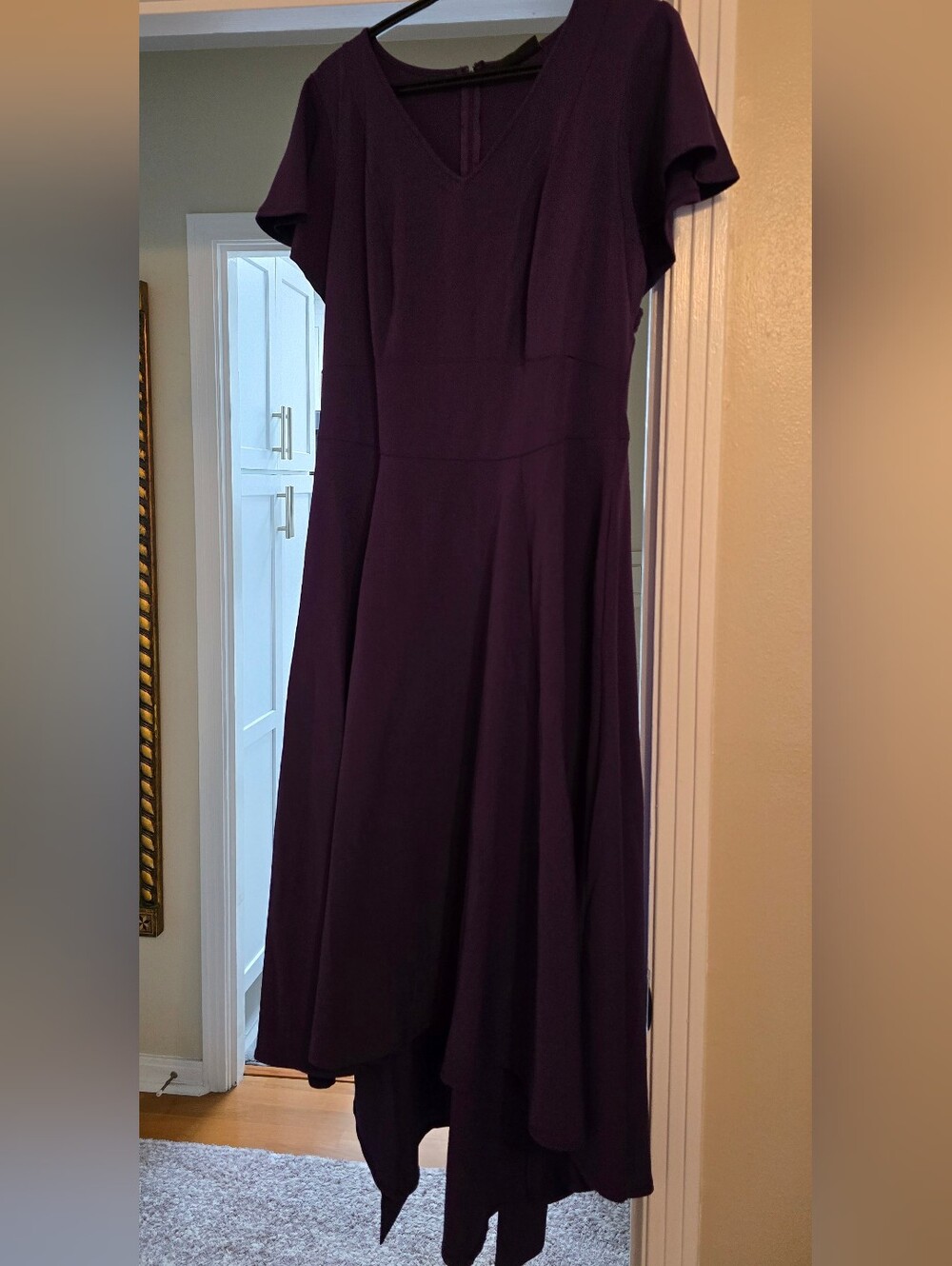 Lane Bryant Purple Lena V-Neck High-Low Midi Dress